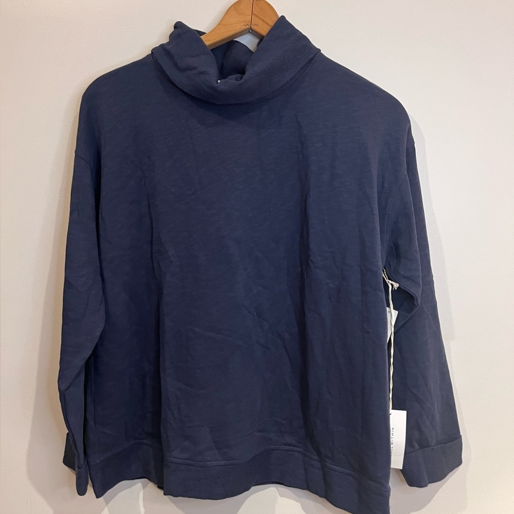 Haven well within oversized Turtleneck sweatshirt size medium navy NWT